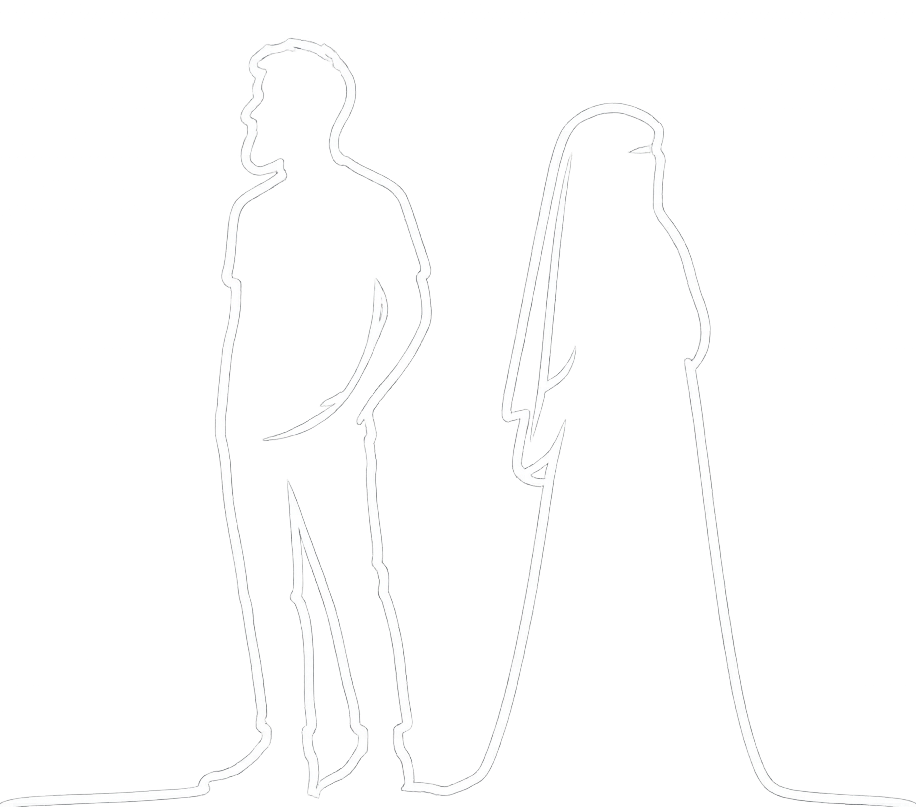 Two strangers silhouette
